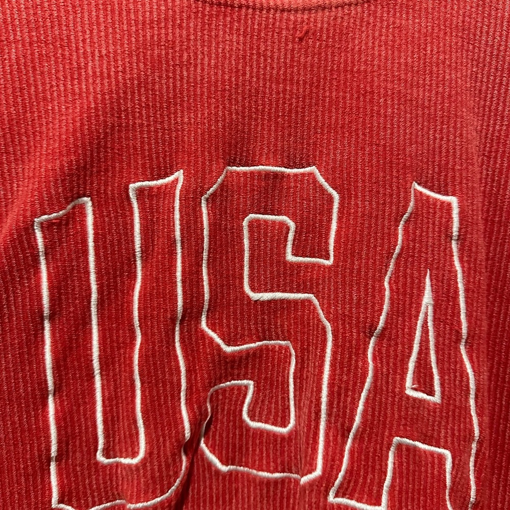 Red USA Women's ribbed sweater - Picture 2 of 9